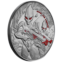 Samoa : Alien coloré 1 once d'argent 2024 Black Rhodium Proof