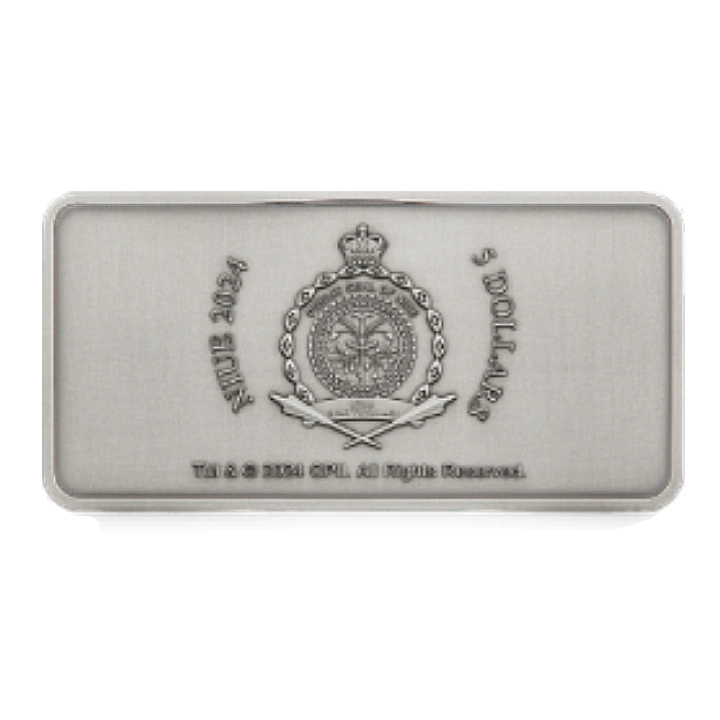 Niue: Ghostbusters - Silver Ecto - 1 colored 2 oz Silver 2024 License Plate Antiqued Shaped Coin