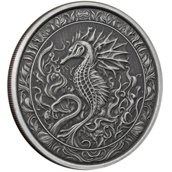 Samoa: Seahorse 1 uncja Srebra 2023 Antiqued Coin