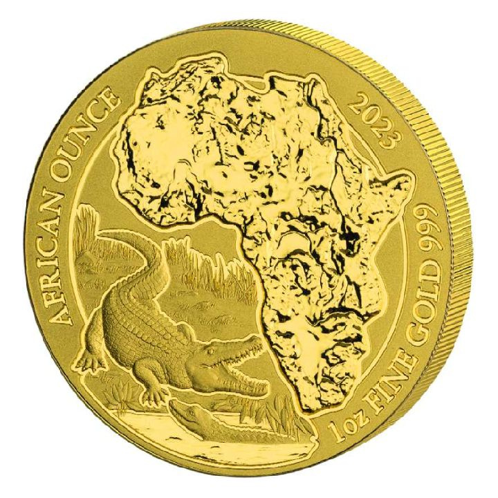 Ruanda: Onza Africana - Cocodrilo del Nilo 1 oz Oro 2023