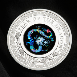 Perth Mint: Lunar III - A sárkány éve 1 uncia ezüst 2024 Proof Opal