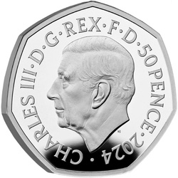 Harry Potter: Winged Keys kolorowany 50p Srebro 2024 Proof 