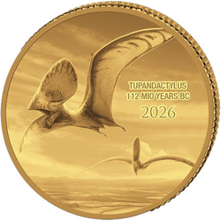 Monedă de aur Prehistoric Life II - Tupandactylus 0,5 g de aur 2026 Proof