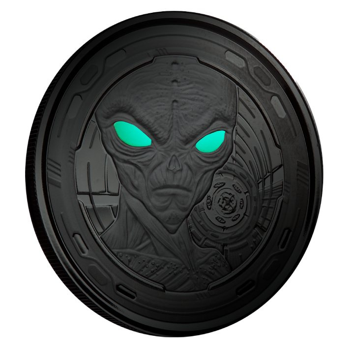 Ghana: Alien barevná 1 unce stříbra 2022 Proof