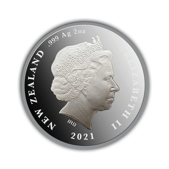 Új-Zélandi nyomkövető színes 2 uncia ezüst 2021 Proof