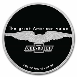 Chevrolet Service Neon Sign colorized 1 oz Silber Certipack