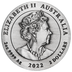 Lunar III: Year of the Tiger 2 oz Silver 2022 Antiqued Coin