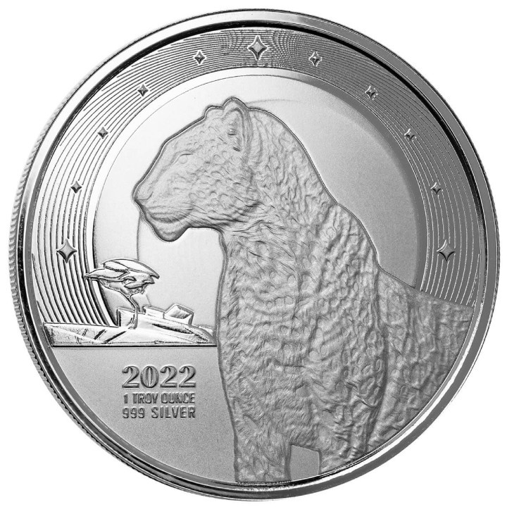 Ghana: Leopardo Africano 1 oz Plata 2022