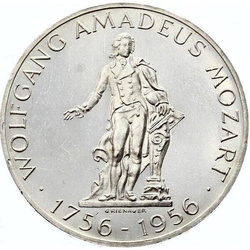 Austria: 25 Schillings – 200th Anniversary of Wolfgang Amadeus Mozart’s Birth Silver 1956