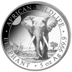 African Wildlife: Słoń Somalijski 5 uncji Srebra 2025