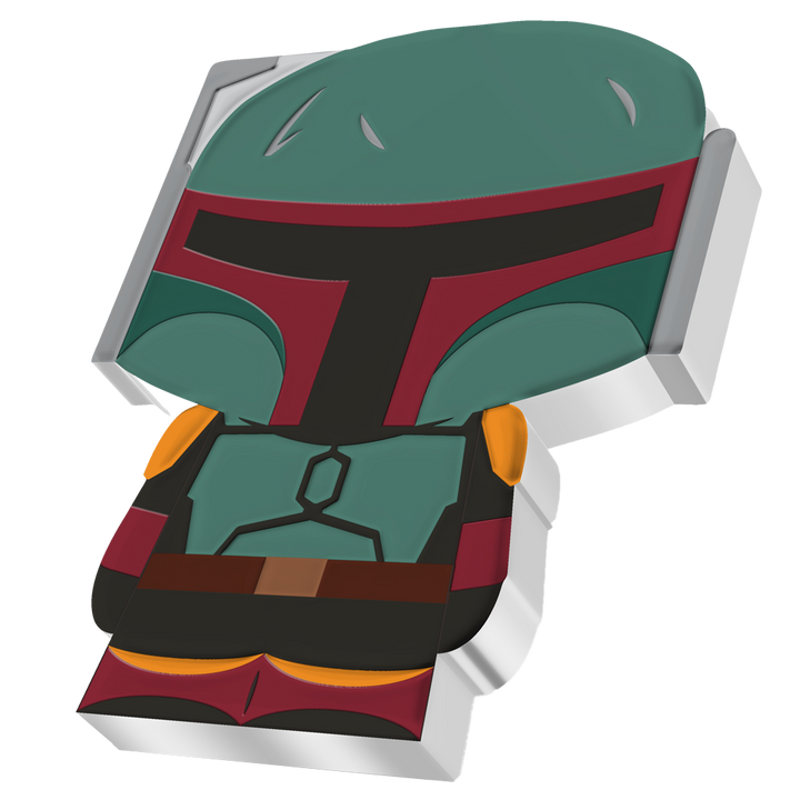 Niue: Star Wars - Boba Fett Chibi Coin kolorowany 1 uncja Srebra 2022 Proof