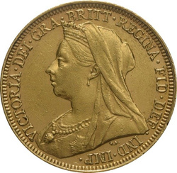 Złoty Suweren- Królowa Wiktoria w welonie 1893-1901