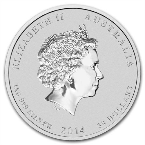 Lunar II : Année du Cheval 1000 grammes d'argent 2014