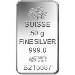 50 gramów Sztabka Srebra Pamp Suisse Róża