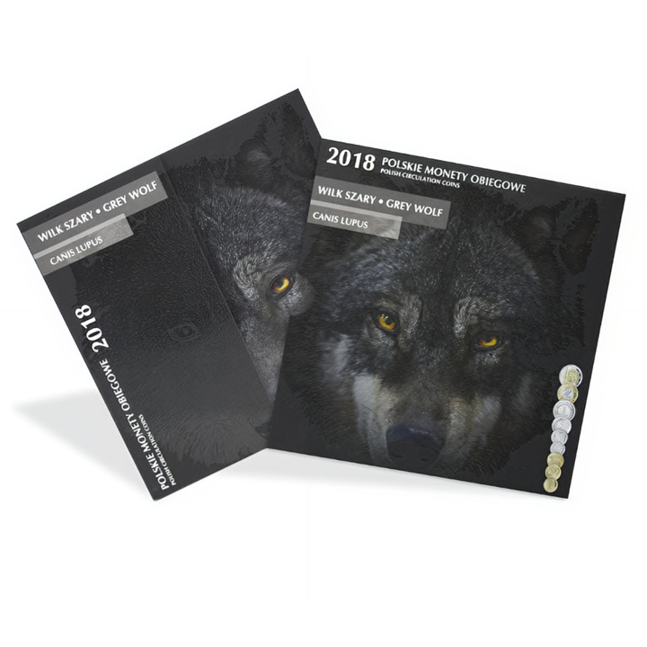 Polish Circulation Coins “Wolf” – coin set  1  gr 1 gr– 5  zł 5 zł,  2018 2018
