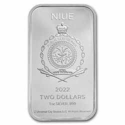 Niue: E.T. barevná – 40. výročí filmu 1 unce stříbra 2022 Movie Poster Coin Slab