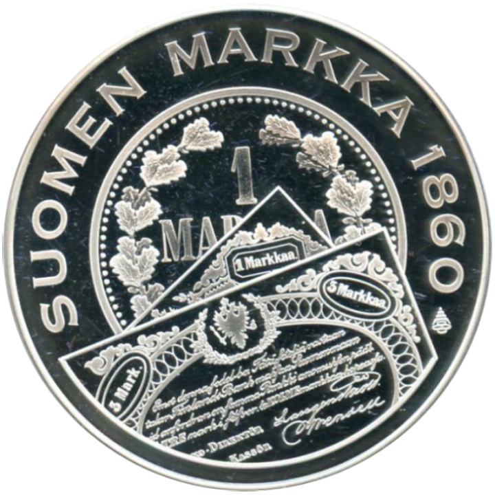 Medalla Suomen Markka "Marca Finlandia" Plata 1860