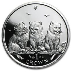 Serie Gatos Isla de Man: Shorthair 1 oz Plata 2006 Proof