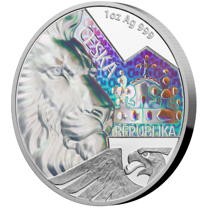 Niue: Czech Lion 1 uncja Srebra 2023 Proof z Hologramem