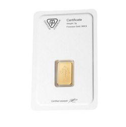 Metalor : Lingot 2 grammes d'or LBMA GD Refiner