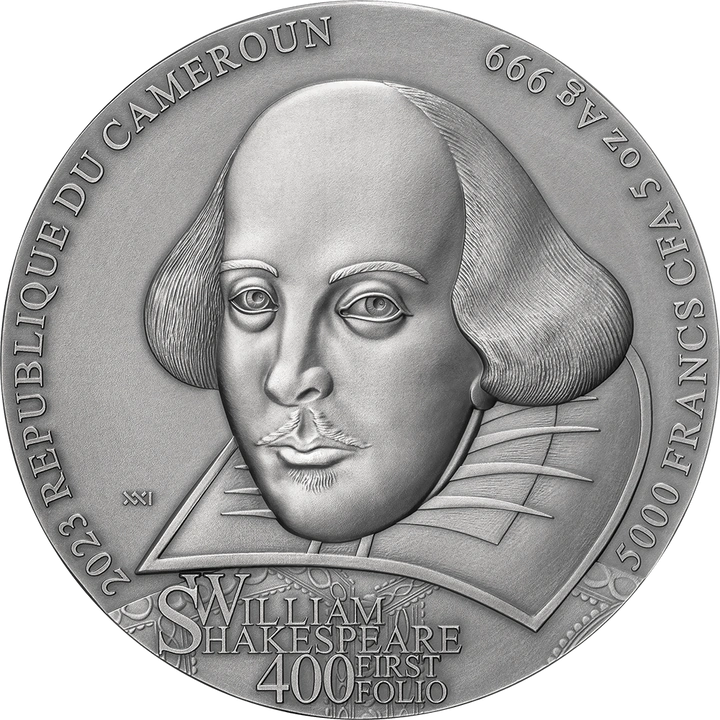 Camerun William Shakespeare 5 oz Argint 2023 Antique Finish