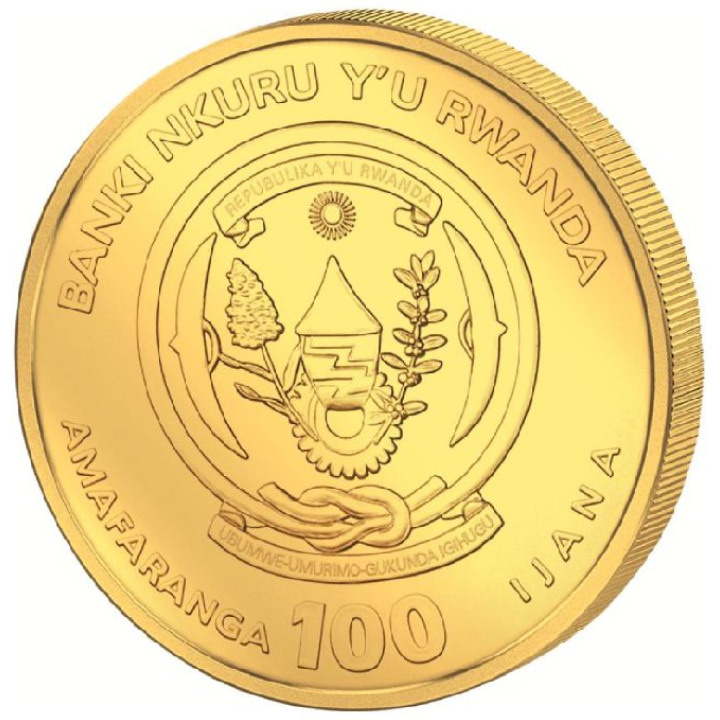 Rwanda: African Ounce - 15th Anniversary Mountain Gorilla 1 uncja Złota 2023