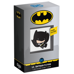 Niue: DC Comics – Batman Flying Chibi Coin, colorized, 1 oz Silver, 2021, Proof