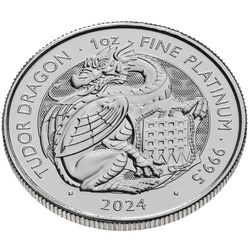 The Royal Tudor Beasts: The Tudor Dragon 1 oncia di platino 2024