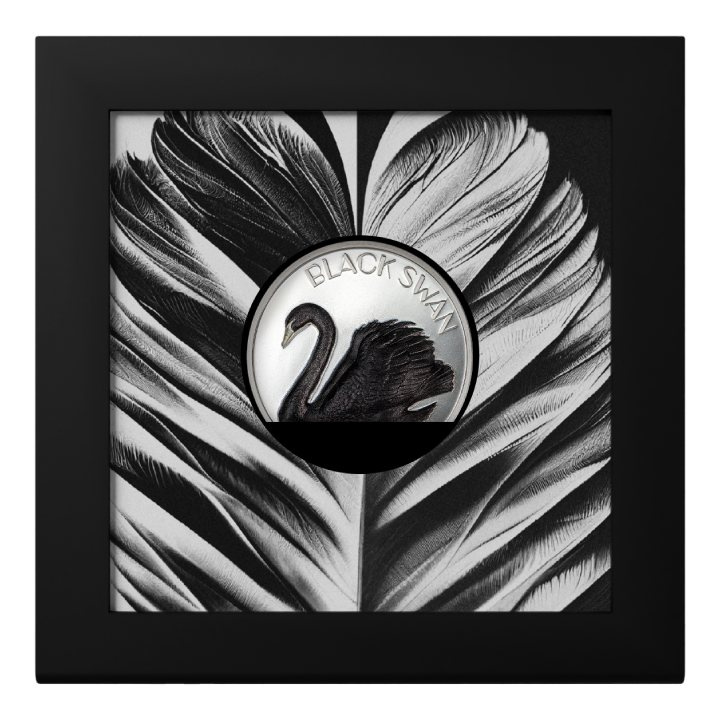 Cook Islands: Black Swan 2 uncje Srebra 2023 Black Proof Ultra High Relief