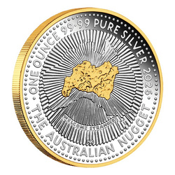 Perth Mint: 40th Anniversary of the Australian Nugget pozłacanyy 1 uncja Srebra 2026 Proof