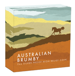 Cavallo selvaggio australiano - Brumby 2 once d'argento 2021 High Relief Proof