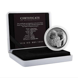 Gibraltar: Perseo con la cabeza de Medusa 1 oz Plata 2021 Proof