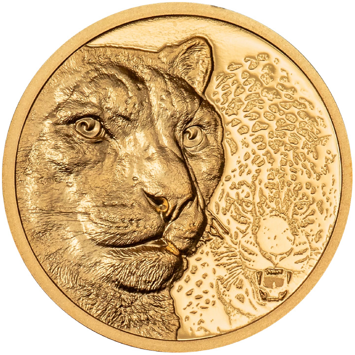 Mongolia: Leopardo de las Nieves 1/10 oz Oro 2024 Prueba Ultra Alto Relieve