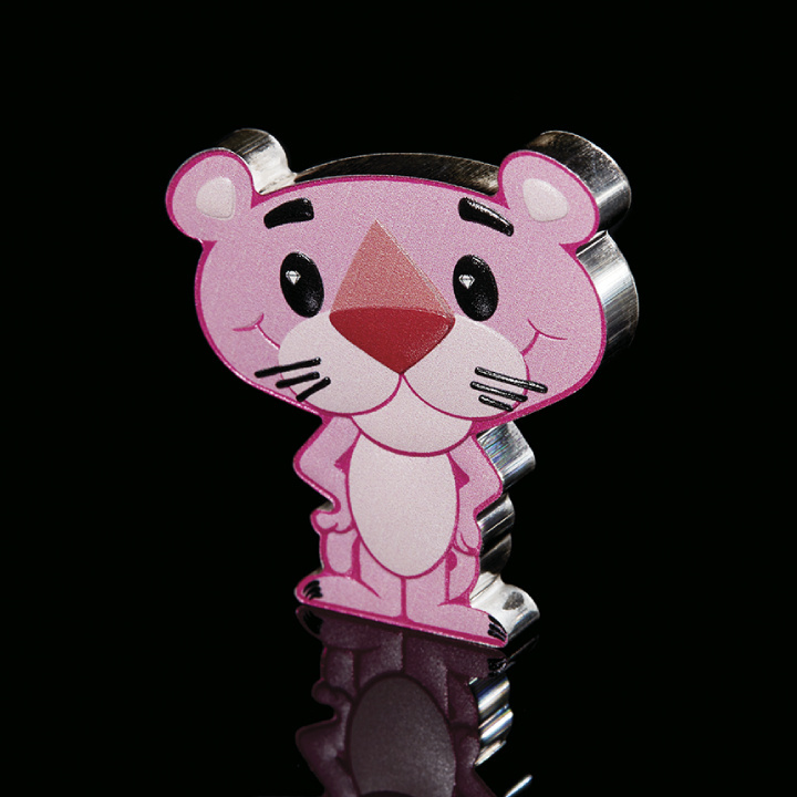 Tuvalu: Pantera rosa colorata 60° anniversario 1 oncia d'argento 2024 Minted Mini Coin