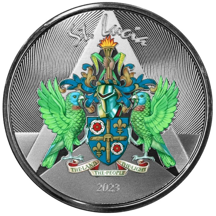 St. Lucia - Címer színes 1 uncia ezüst 2023 Proof