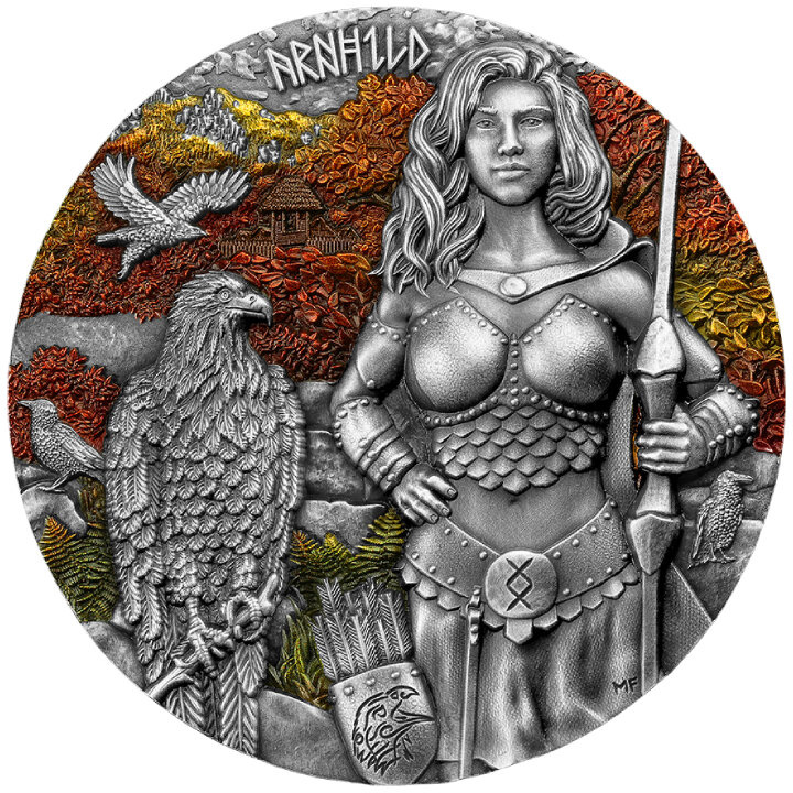 Valkyries: Solveig kolorowana 2 uncje Srebra 2024 Ultra High Relief