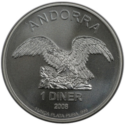 Orzeł z Andory (Andorra Eagle) 1 Diner 1 uncja Srebra 2008