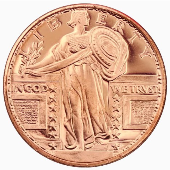 Liberty Standing 1 once Cuivre
