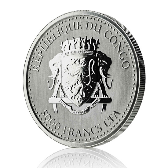 Congo: Gorila de espalda plateada 1 oz Plata 2020
