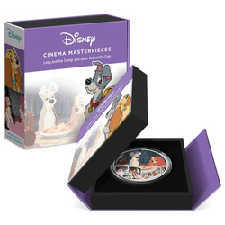 Niue: Disney Cinema Masterpieces - Lady and the Tramp barevná 3 unce stříbra 2023 Proof