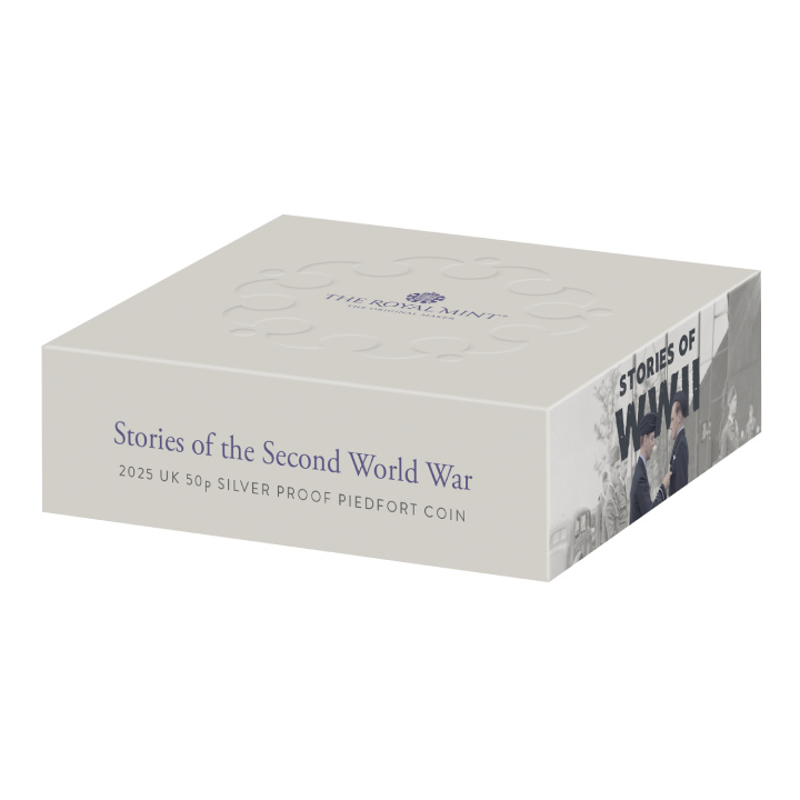 Stories of The Second World War 50p Silber 2025 Proof Piedfort