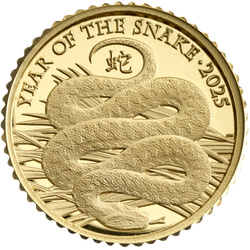 Royal Mint Lunar: Anno del Serpente 1/40 oncia d'oro 2025 Proof