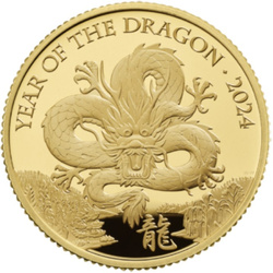 Casa de la Moneda Lunar: Año del Dragón 1/4 oz Oro 2024 Proof
