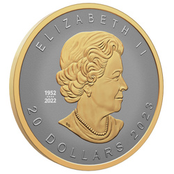 Canadian Maple Leaf 1 oz Silver 2023 Gilded Proof Ultra High Relief