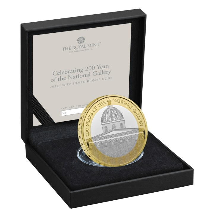 Celebrating 200 Years of the National Gallery £2 Silver 2024 Gilded Proof Coin