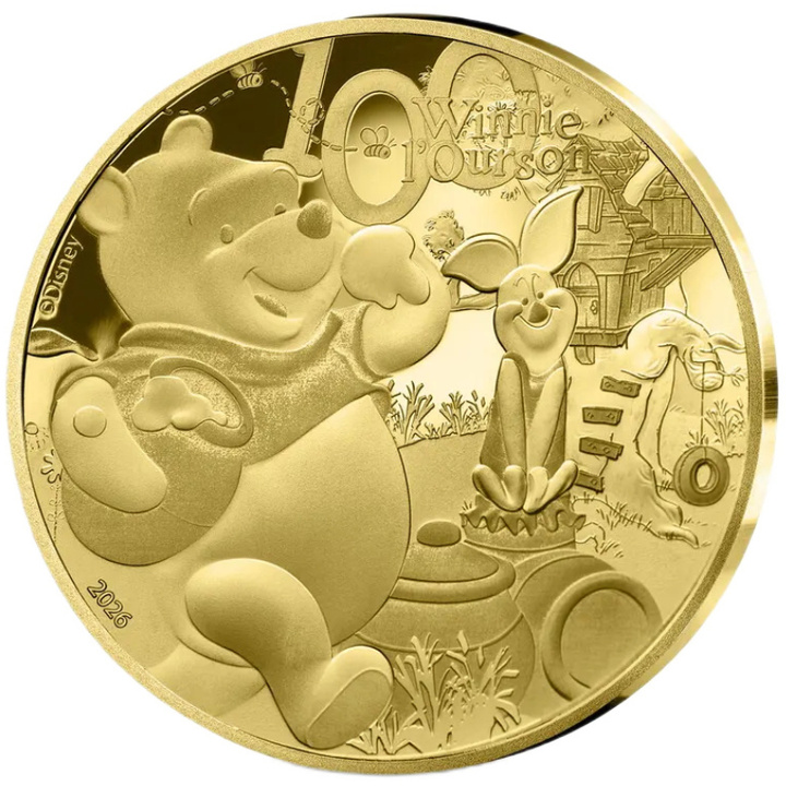 Moneta d'Oro Disney - Winnie the Pooh 1/4 oncia d'Oro 2026 Proof