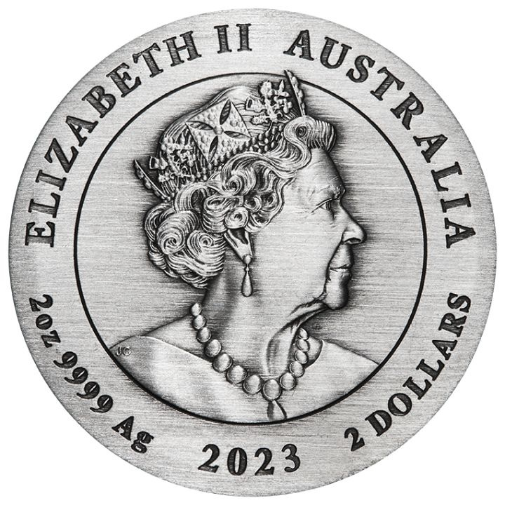 Perth Mint: Lunar III - Año del Conejo 2 oz Plata 2023 Moneda Antigua