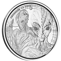 Ghana: Alien 1 oz Silber 2023 Prooflike Coin