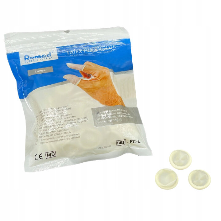 Latex finger protectors L (white) 100 pcs