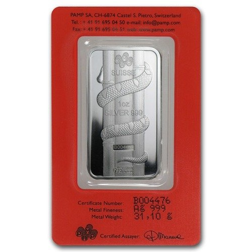1 oz Bar Silber Lunar Jahr der Schlange